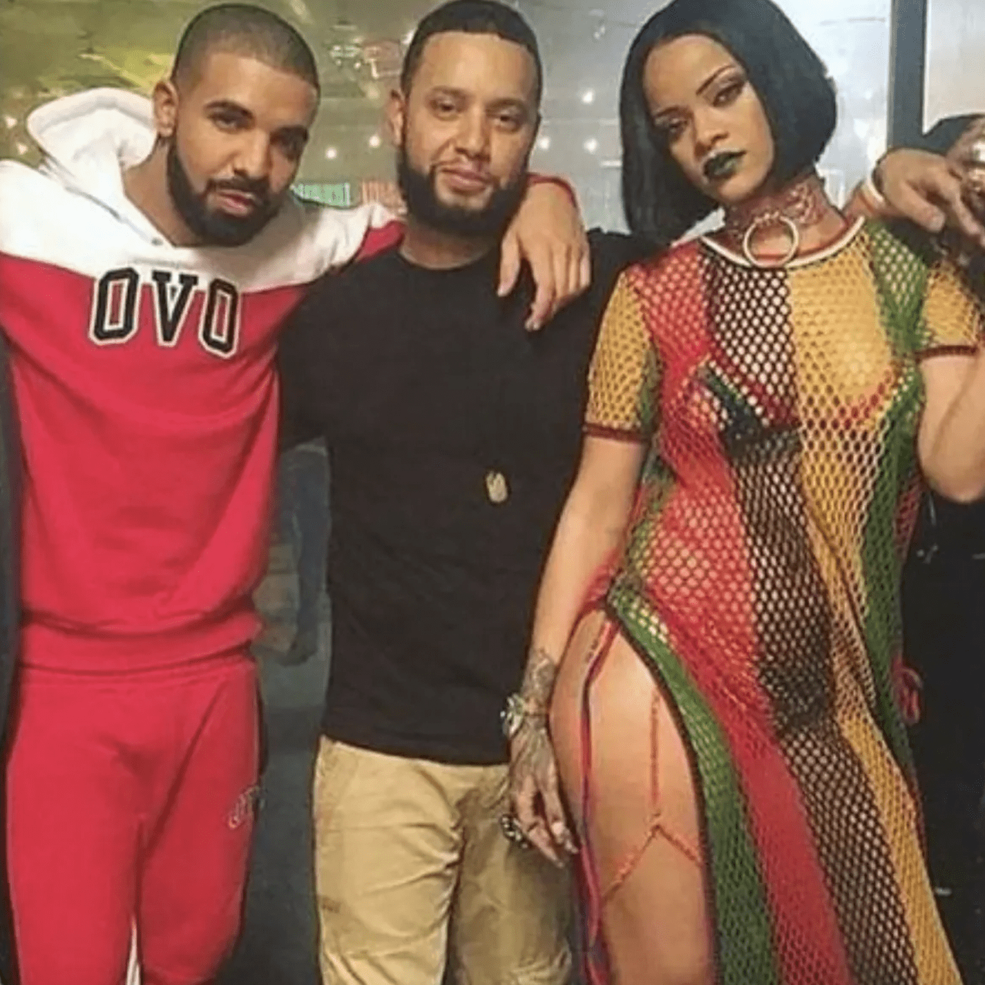 Drake, Director X, Rihanna on the set of Work music video