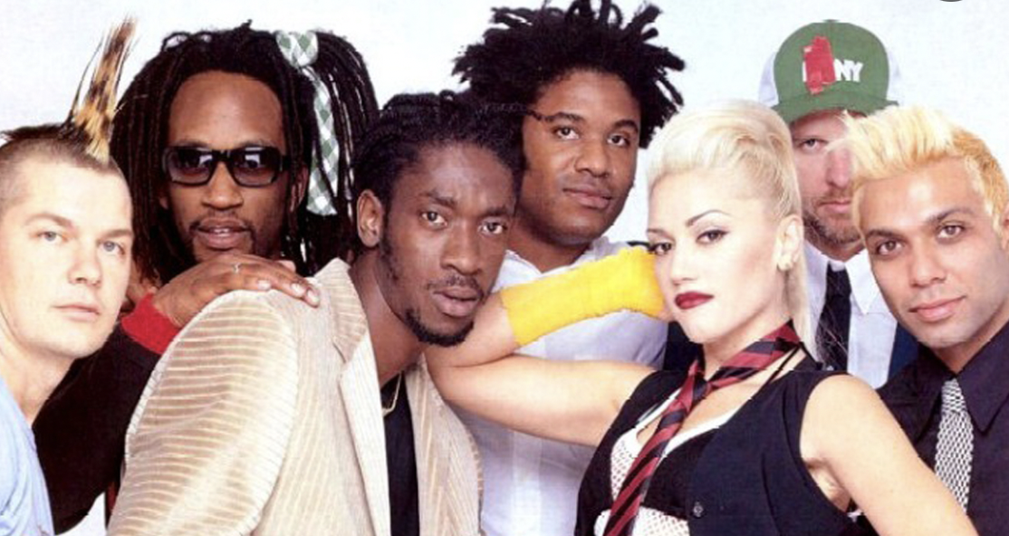 Bounty Killer and No Doubt on set of "Hey Baby" 'Top Of The Pops' performance in the UK. Photo by Getty