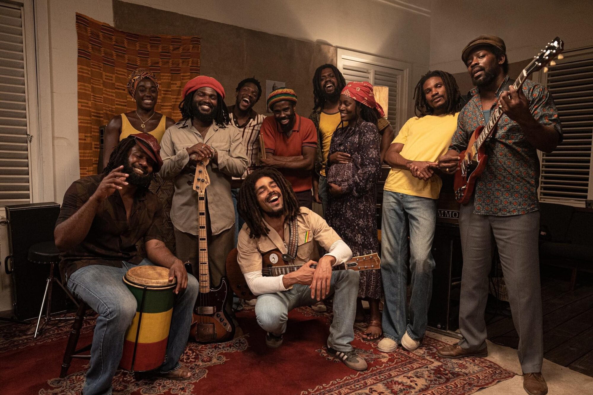 Cast of Bob Marley: One Love- Image by Paramount