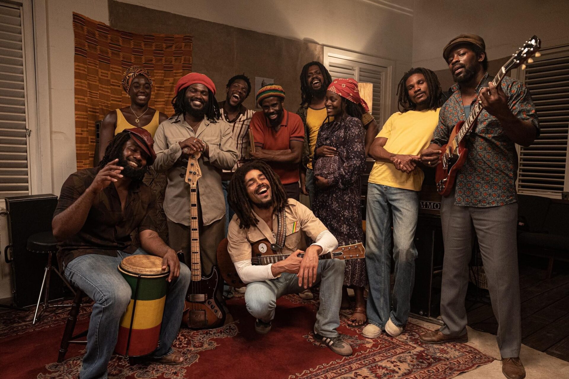 Cast of Bob Marley: One Love- Image by Paramount