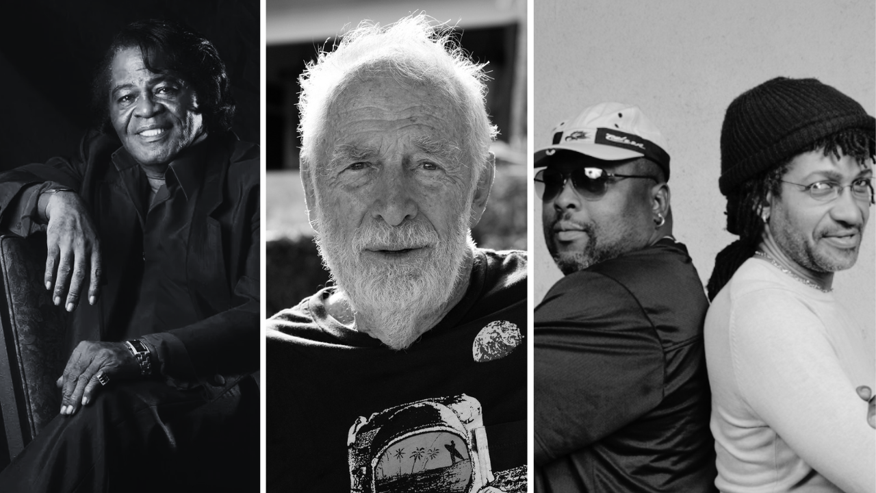 Godfather Of Soul James Brown, Island Records Founder Chris Blackwell, Riddim twins Sly and Robbie