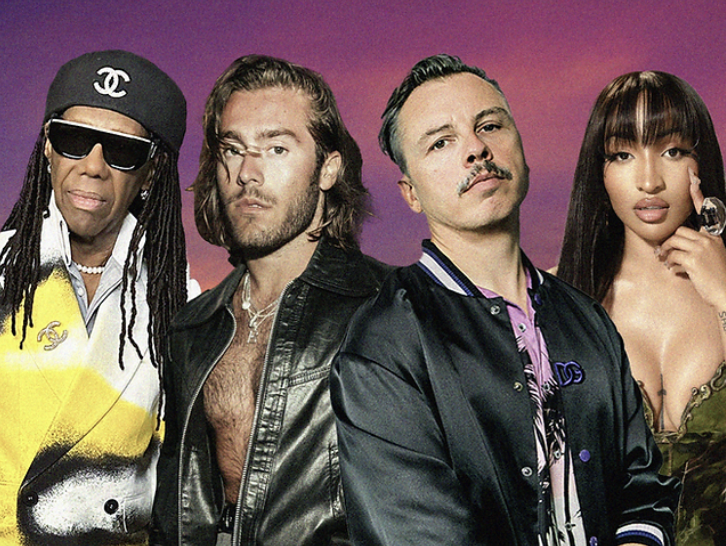 From left: Nile Rodgers, Benjamin Ingrosso, Purple Disco Machine and Shenseea