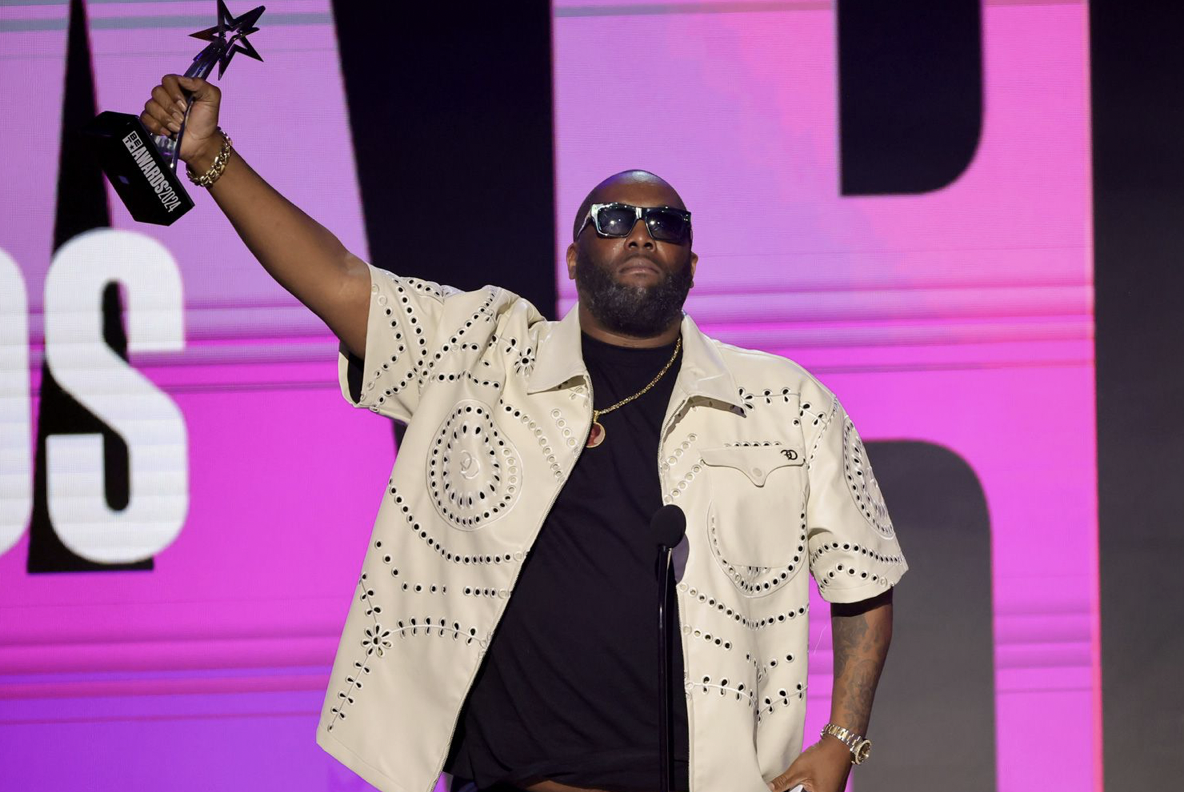 Killer Mike accepts the award for album of the year onstage during the BET Awards at Peacock Theater on June 30, 2024 in Los Angeles. KEVIN WINTER/GETTY