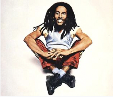 Bob Marley on the "Could You Be Loved art cover