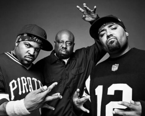 The hip hop crew Westside Connection comprising of Ice Cube, Mack 10, and WC