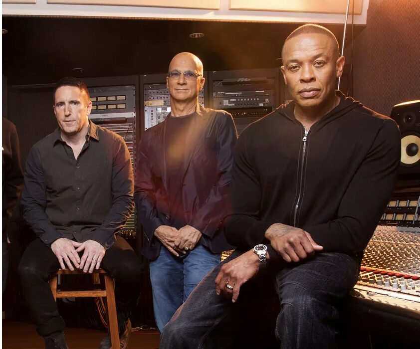 Trent Reznor of Nine Inch Nails, left, Jimmy Iovine and Dr. Dre.