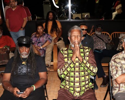 Clive Hunt (center) at Fields Of Gold: A Reggae Tribute To Sting