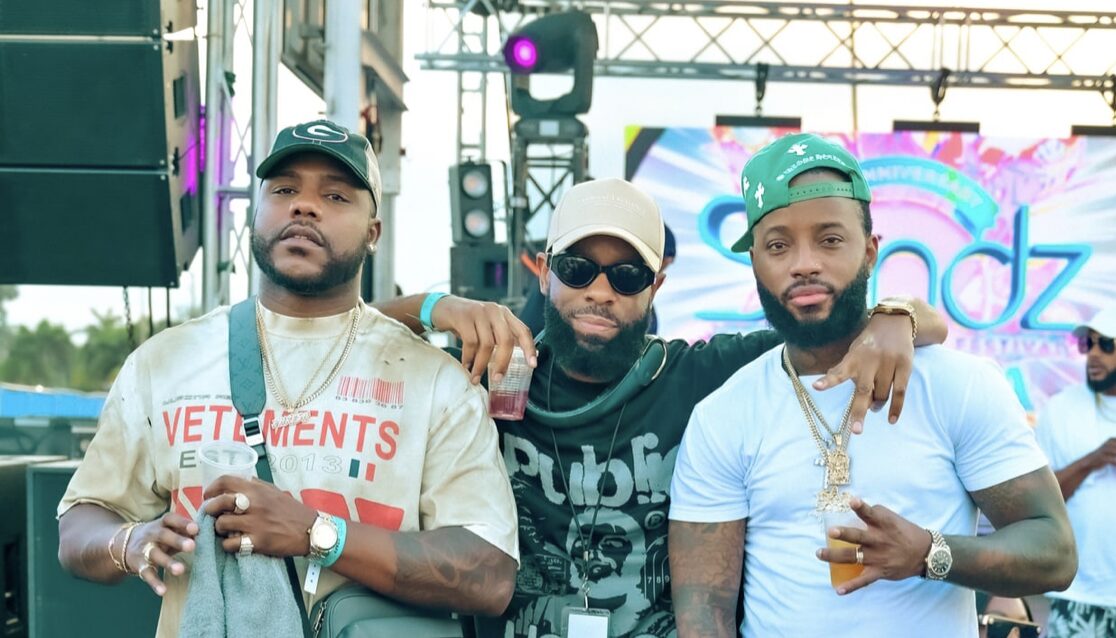 David Mathie, Carlton Davy and Jermaule Adair a third of the team that make up the team at Sandz Caribbean Music Festival