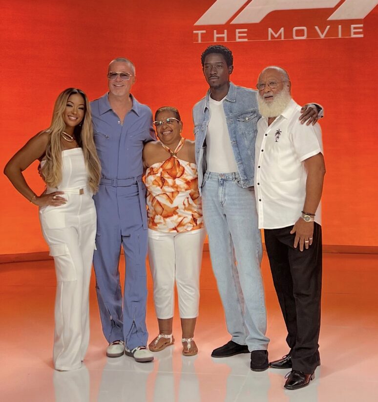 Mika and her parents a the premiere of F1Movie with Brad Pitt and Damson Idris