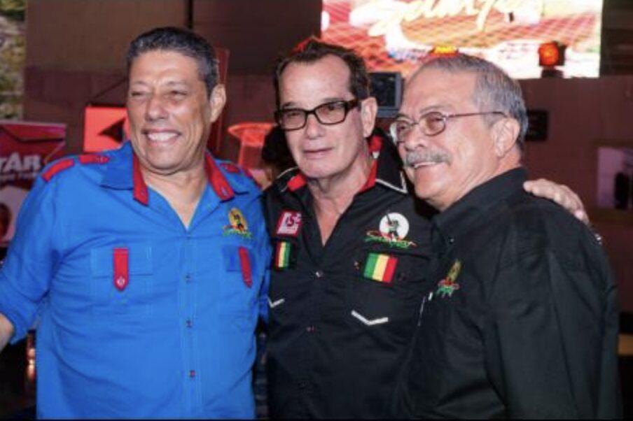 From left: Johnny Gourzong, Joe Bogdanovich and Robert Russell during the launch of Reggae Sumfest 2016. Photo via Gleaner